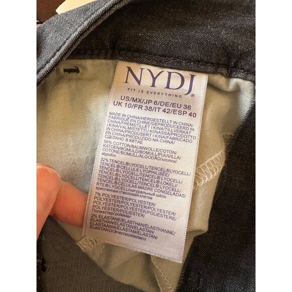 NYDJ NWT Charcoal Grey Giles Stretch Denim Cuffed Ankle High Rise Jeans Size 6 - Picture 10 of 13